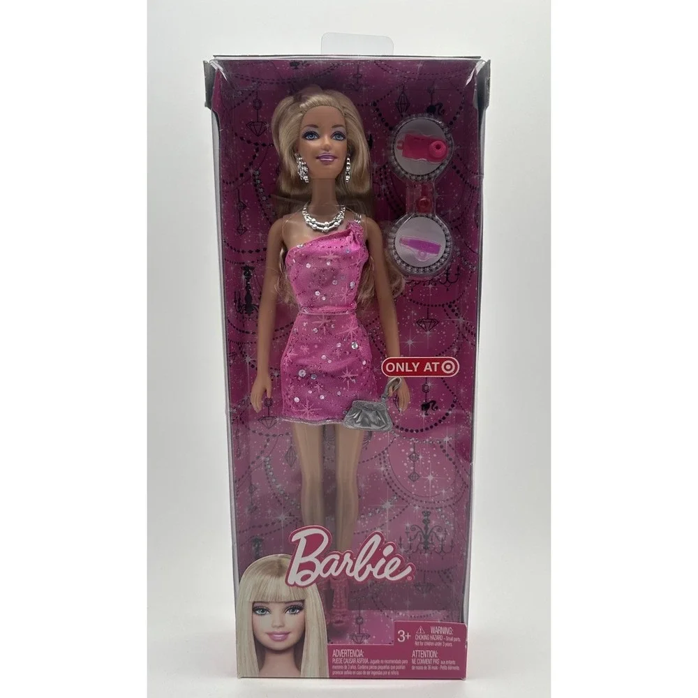 2010 MATTEL BARBIE GLAM NIGHT ON THE TOWN TARGET EXCLUSIVE V8936 PINK DRESS NEW